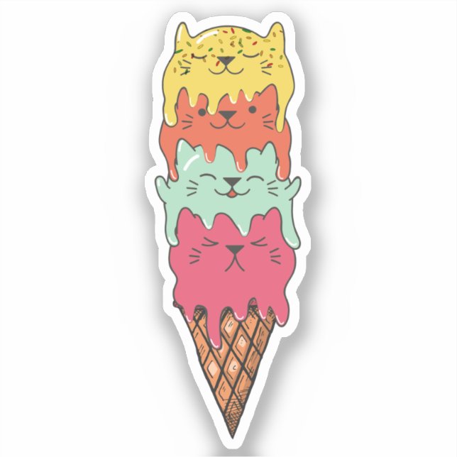 Cute Cat Ice Cream | Kawaii Kittens (Front)