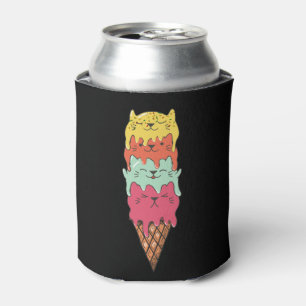 Cute Cat Ice Cream   Kawaii Kittens Can Cooler