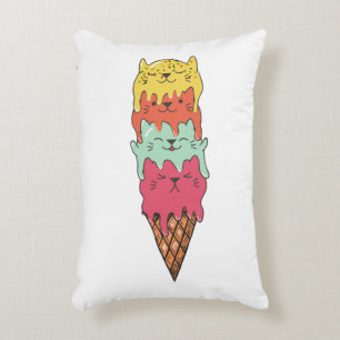 Cute Cat Ice Cream   Kawaii Kittens  Decorative Cushion