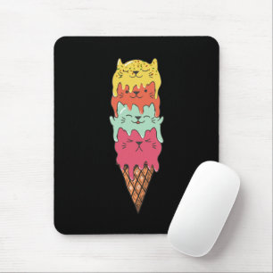Cute Cat Ice Cream   Kawaii Kittens Mouse Mat
