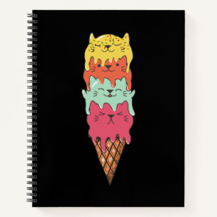 Cute Cat Ice Cream Kawaii Kittens Notebook