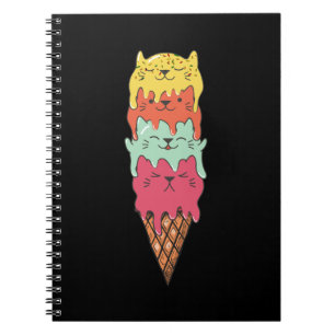 Cute Cat Ice Cream Kawaii Kittens Notebook