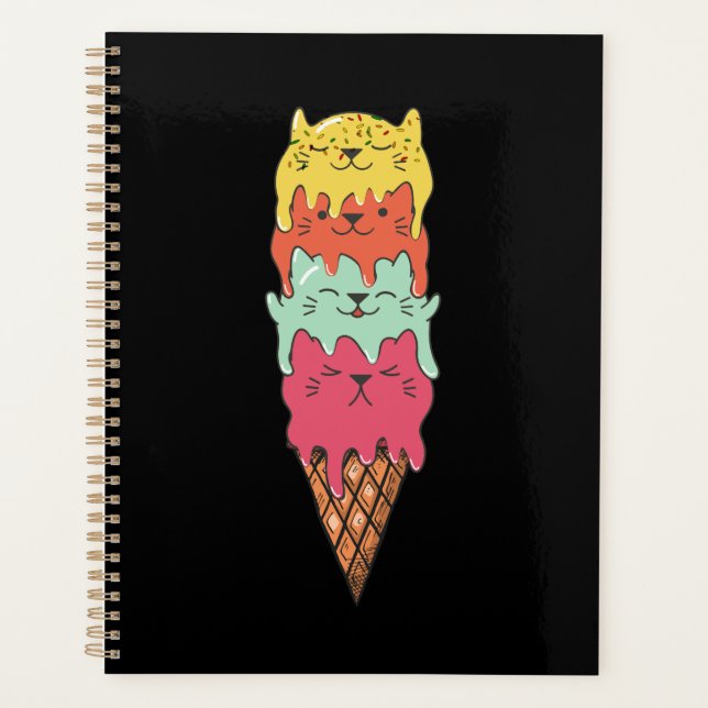 Cute Cat Ice Cream | Kawaii Kittens Planner (Front)