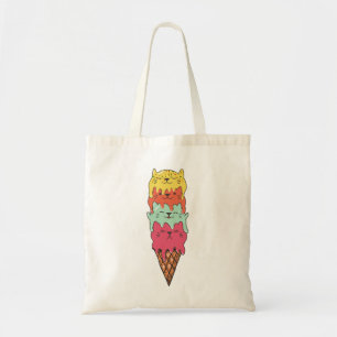 Cute Cat Ice Cream Kawaii Kittens Tote Bag