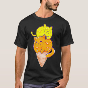 Cute Cat Ice Cream Kitty Cat Dessert Lover for Su T-Shirt