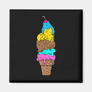 Cute Cat Ice Cream - Kitty Cat Dessert Shirt 1 Magnet