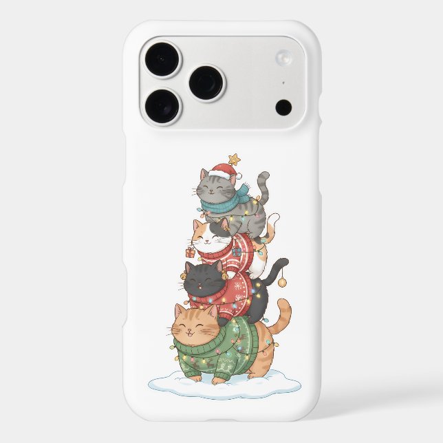Cute Cat Illustration Art, Kawaii Cat Stack Design (Back)