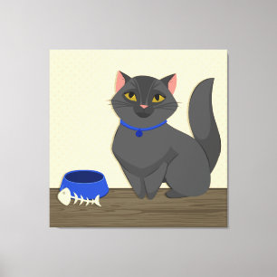 Cute Cat Illustration Canvas Print