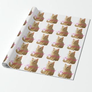 Cute Cat "I'm Just A Girl" Customisable Quote Wrapping Paper