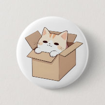 Cute Cat in a Box Kawaii Sticker Design