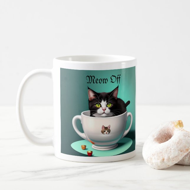 cute cat in a cute mug not being cute (With Donut)