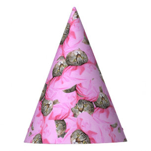 Cute Cat in a Pink Cap Pattern Random