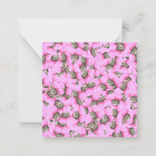 Cute Cat in a Pink Cap Pattern Random Card