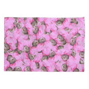 Cute Cat in a Pink Cap Pattern Random Pillowcase