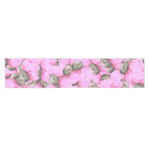 Cute Cat in a Pink Cap Pattern Random Short Table Runner