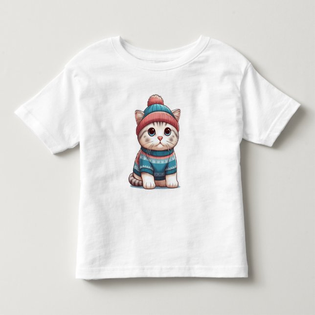 Cute Cat in a sweater and beanie (Front)