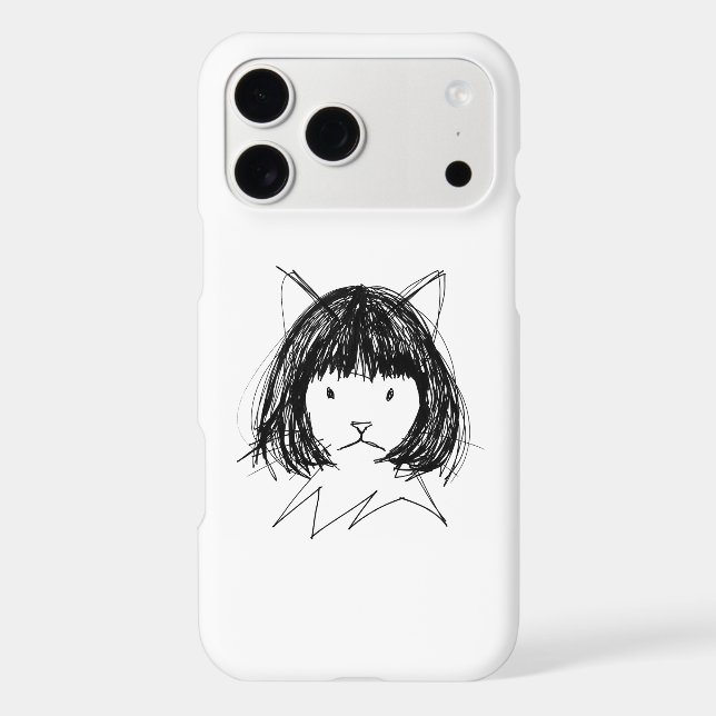 Cute Cat in a Wig (Style 7) Fine Art (Back)