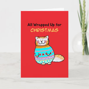 Cute Cat in Christmas Sweater Card