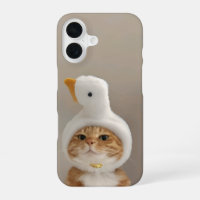 Cute Cat in Duck Hat iPhone 16 Slim Fit Case