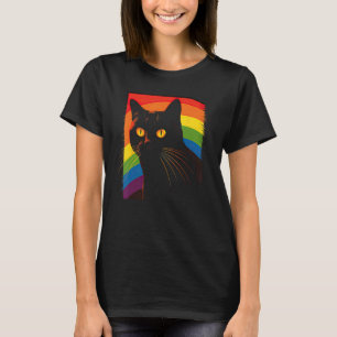 cute Cat in Front of Rainbow cats  catowner 9 T-Shirt