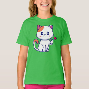 Cute Cat in Love Sign Hand-57577 T-Shirt