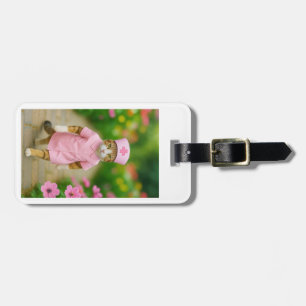 Cute Cat in Pink Nurse Uniform Luggage Tag
