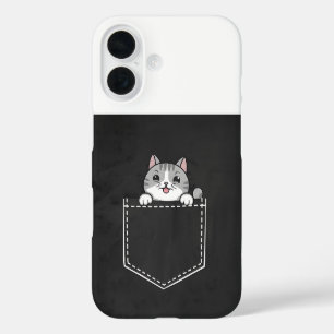 Cute Cat in Pocket Design for Cat Lovers Phone  iPhone 16 Case