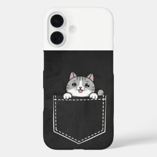 Cute Cat in Pocket Design for Cat Lovers Phone  iPhone 16 Case