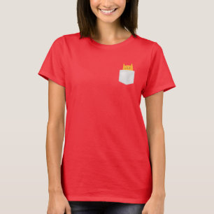 Cute Cat in Pocket ,peek a boo , Halloween Costume T-Shirt
