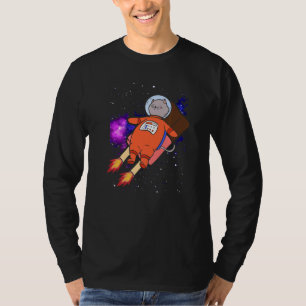 Cute Cat In Space Riding Popsicle T-Shirt