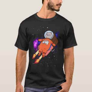 Cute Cat In Space Riding Popsicle T-Shirt