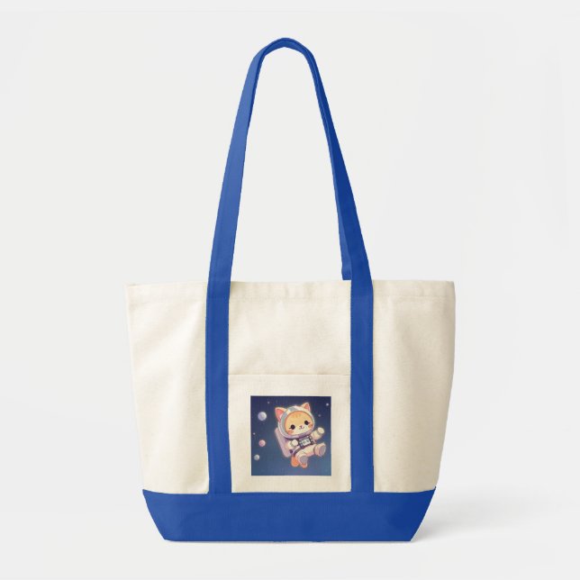 Cute cat in the space tote bag (Front)