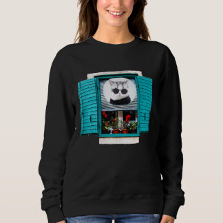 Cute Cat In Window Sweatshirt