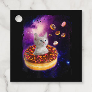Cute Cat Inside Donut In Space Kitty Lovers Favour Tags