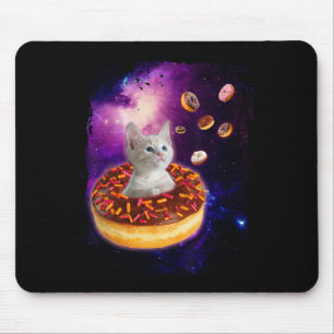 Cute Cat Inside Doughnut In Space Boys Girl - Kitt Mouse Mat