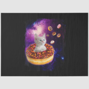 Cute Cat Inside Doughnut In Space Kitty Lovers Tissue Paper