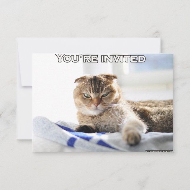 Cute cat invitation for a party (Front)