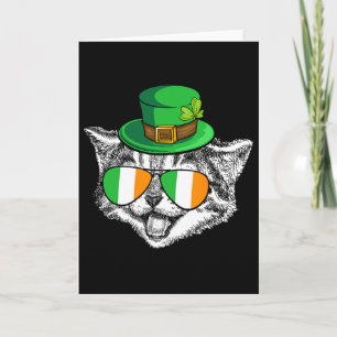 Cute Cat Irish Flag St Patrick's Day Ireland Men W Card
