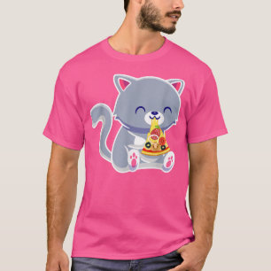 Cute Cat Kawaii Anime Cat pizza Anime Lovers foods T-Shirt