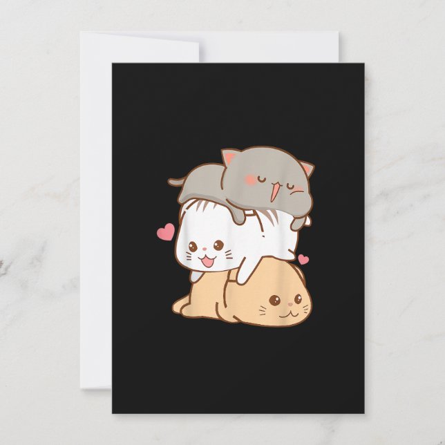 Cute Cat Kawaii Anime Japanese Otaku Gift Girls Bo Invitation (Front)