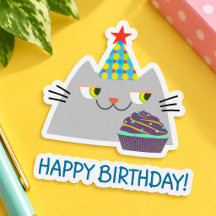 Cute Cat Kawwaii Happy Birthday