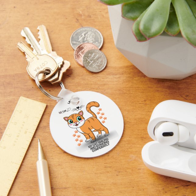 Cute Cat Keychain | Adorable Kitty Accessory  (Desk)