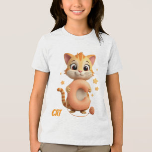Cute Cat Kids T-Shirt   C is for Cat Alphabet Shir Tri-Blend Shirt
