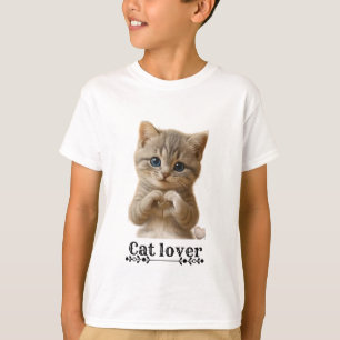 Cute Cat Kids T-Shirt Cat Lover Shirt for Childr