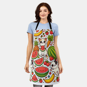 Cute Cat Kitchen Apron – Playful Cartoon 