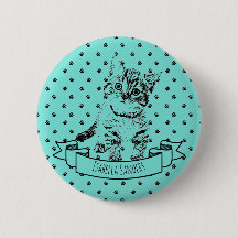 Cute cat kitten | all-over paw print | custom name