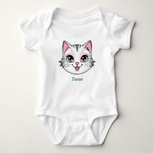 Cute cat kitten animals pet cartoon Birthday Baby Bodysuit