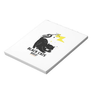 Cute cat kitten black cats rule notepad
