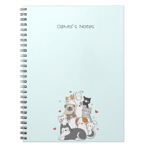Cute Cat Kitten colorful gradient Personalized Notebook