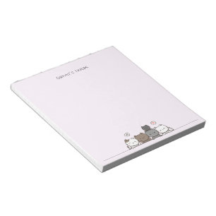 Cute Cat Kitten colourful gradient Personalised Notepad